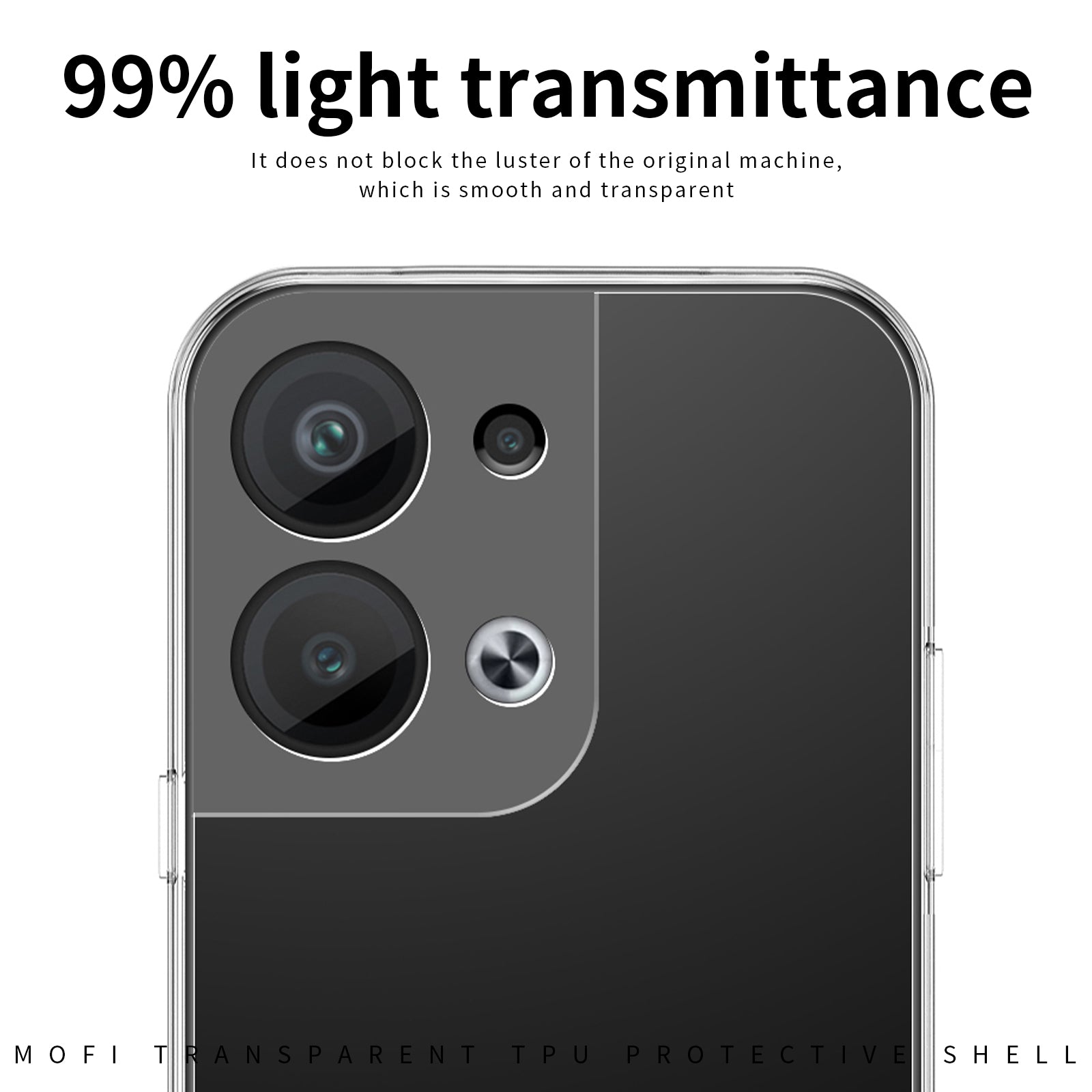 MOFI Back Shell for Oppo Reno9 Pro 5G Shock-absorbing TPU Phone Case High Transparency Protective Cover MOFI Back Shell for Oppo Reno9 Pro 5G Shock-absorbing TPU Phone Case High Transparency Protective Cover